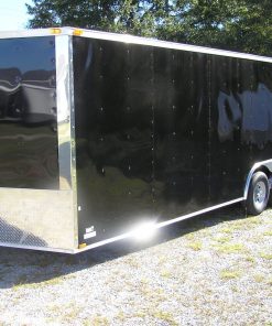 8.5x24 TA Trailer - Black, Ramp, Side Door, D-Rings, and 5K Axles