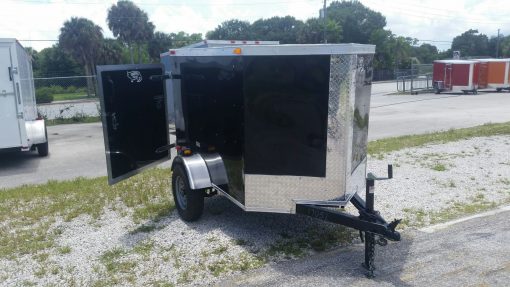 4x6 SA Trailer - Black, Single Door