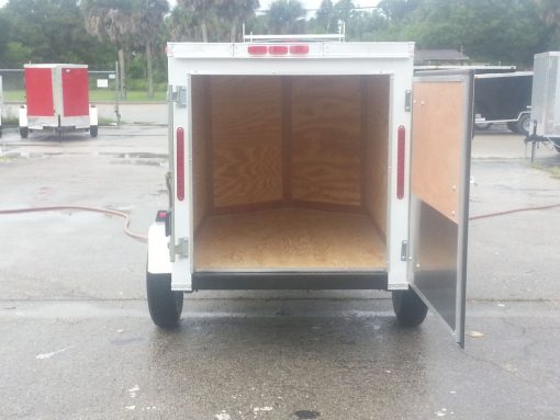 4x6 SA Trailer - White, Single Door