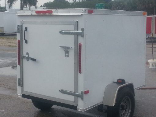 4x6 SA Trailer - White, Single Door