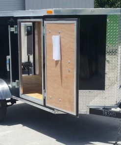 4x8 SA Trailer - Black, Single Door, Side Door