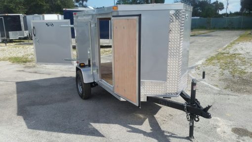 4x8 SA Trailer - Silver Frost, Single Door, Side Door