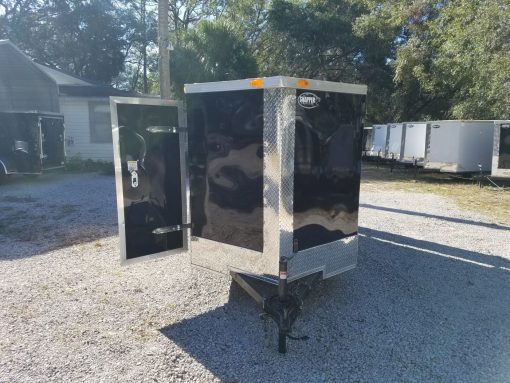 5x10 SA Trailer - Black, Double Doors, Side Door