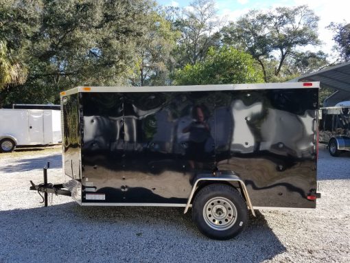 5x10 SA Trailer - Black, Double Doors, Side Door