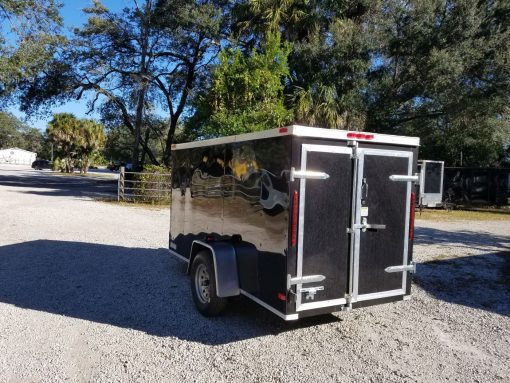 5x10 SA Trailer - Black, Double Doors, Side Door