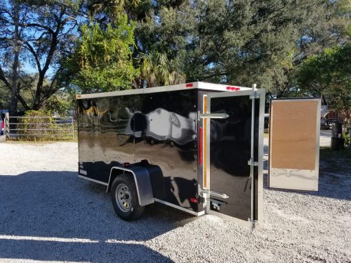 5x10 SA Trailer - Black, Double Doors, Side Door