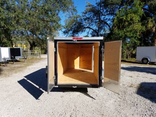 5x10 SA Trailer - Black, Double Doors, Side Door