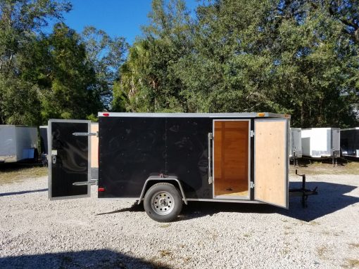 5x10 SA Trailer - Black, Double Doors, Side Door