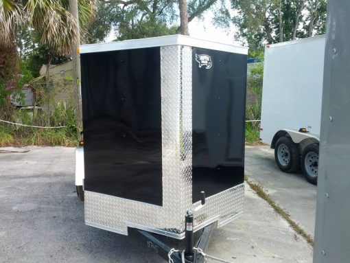 5x10 SA Trailer - Black, Ramp, Side Door