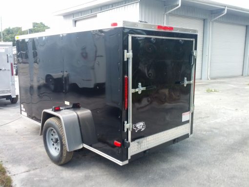 5x10 SA Trailer - Black, Ramp, Side Door