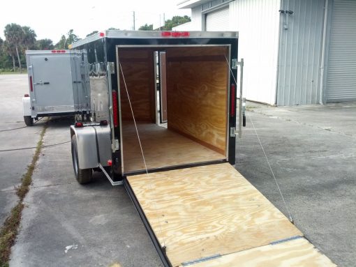 5x10 SA Trailer - Black, Ramp, Side Door