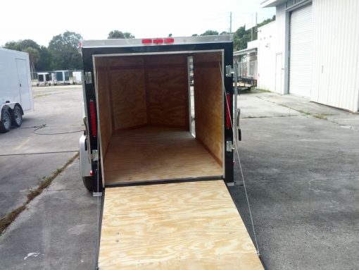 5x10 SA Trailer - Black, Ramp, Side Door