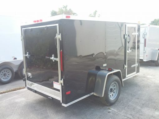 5x10 SA Trailer - Black, Ramp, Side Door