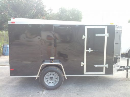 5x10 SA Trailer - Black, Ramp, Side Door