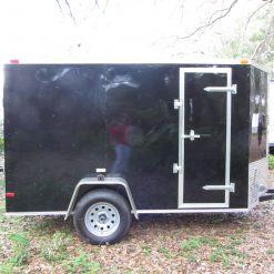 5x10 SA Trailer - Black, Ramp, Side Door, Extra Height