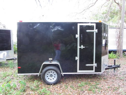 5x10 SA Trailer - Black, Ramp, Side Door, Extra Height