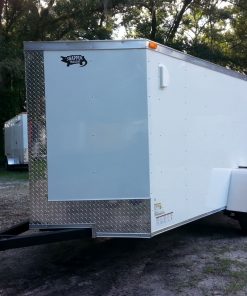 5x10 SA Trailer - White, Double Doors, Side Door, Side Vents