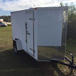 5x10 SA Trailer - White, Double Doors, Side Door, Extra Height