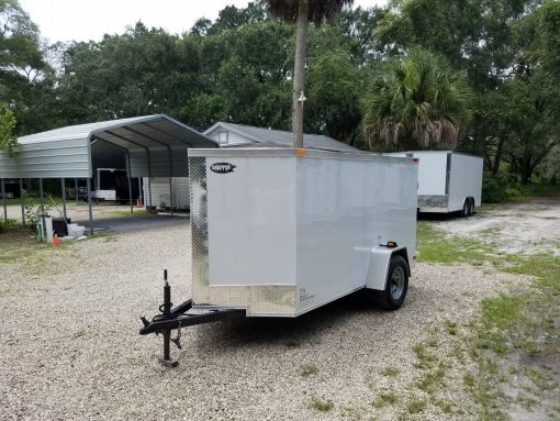 5x10 SA Trailer - White, Double Doors, No Side Door