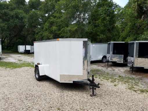 5x10 SA Trailer - White, Double Doors, No Side Door