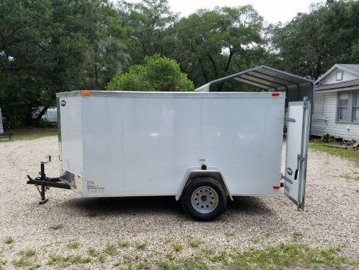 5x10 SA Trailer - White, Double Doors, No Side Door