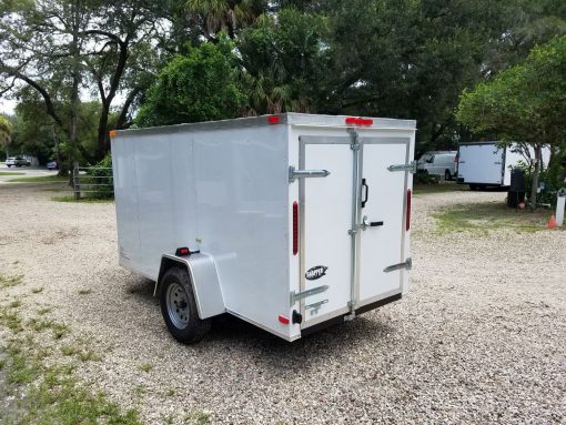 5x10 SA Trailer - White, Double Doors, No Side Door