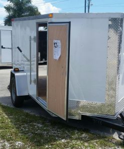 5x10 SA Trailer - White, Ramp, Side Door