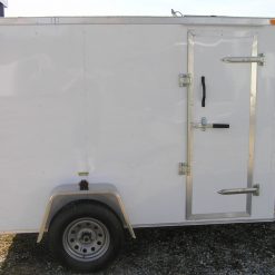 5x10 SA Trailer - White, Ramp, Side Door, Extra Height