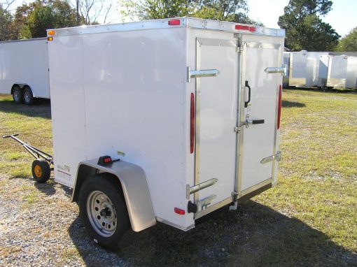 5x6 SA Trailer - White, Double Doors