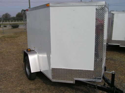 5x6 SA Trailer - White, Ramp