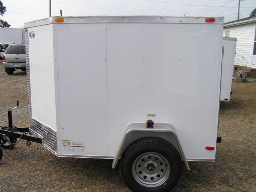 5x6 SA Trailer - White, Ramp