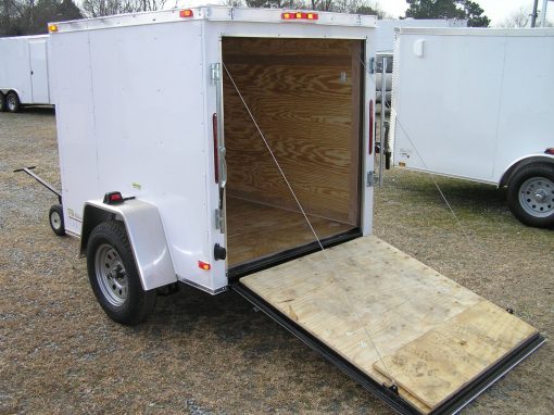 5x6 SA Trailer - White, Ramp