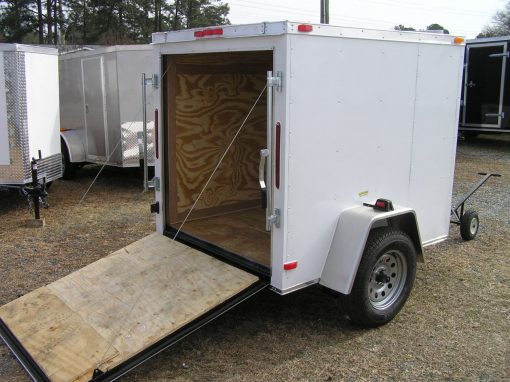 5x6 SA Trailer - White, Ramp