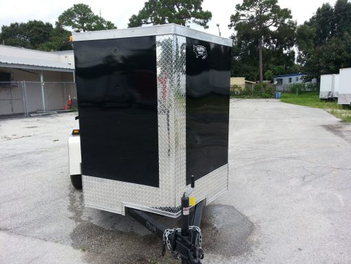 5x8 SA Trailer - Black, Double Doors, Side Door