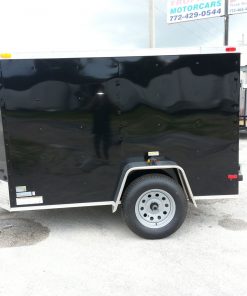 5x8 SA Trailer - Black, Double Doors, Side Door