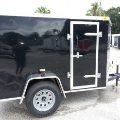 5x8 SA Trailer - Black, Double Doors, Side Door