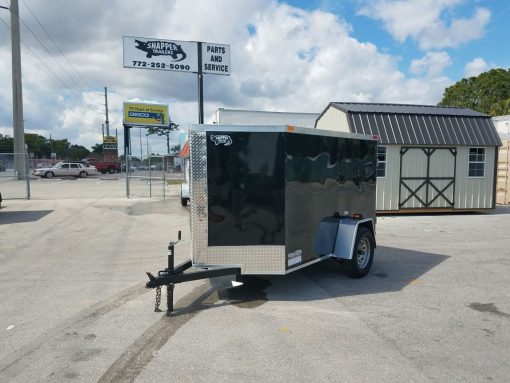 5x8 SA Trailer - Black, Double Doors