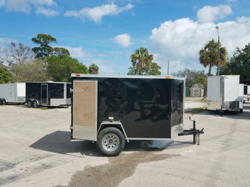 5x8 SA Trailer - Black, Double Doors