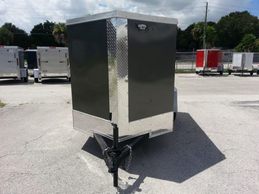 5x8 SA Trailer - Charcoal Gray, Ramp, Side Door