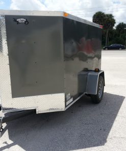 5x8 SA Trailer - Charcoal Gray, Ramp, Side Door