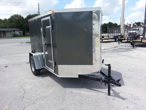 5x8 SA Trailer - Charcoal Gray, Ramp, Side Door