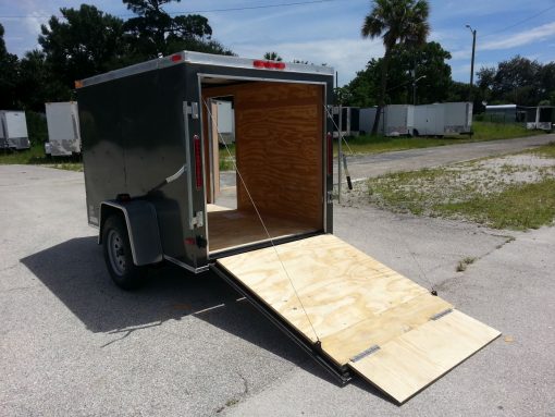 5x8 SA Trailer - Charcoal Gray, Ramp, Side Door