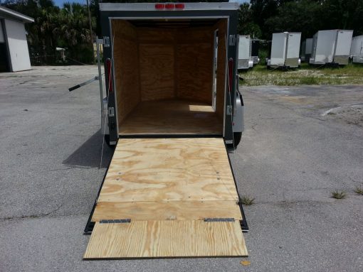 5x8 SA Trailer - Charcoal Gray, Ramp, Side Door