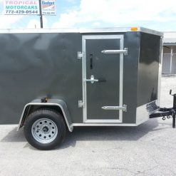 5x8 SA Trailer - Charcoal Gray, Ramp, Side Door