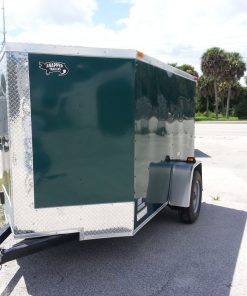 5x8 SA Trailer - Green, Ramp, Side Door