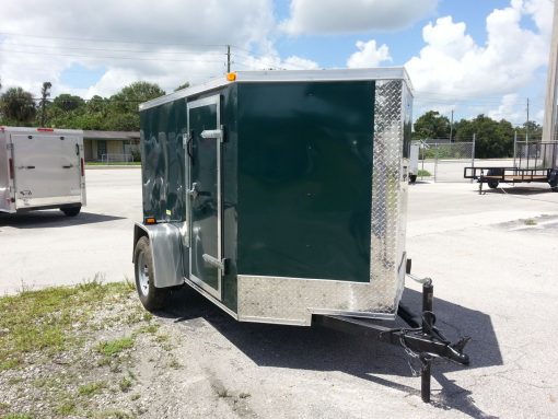 5x8 SA Trailer - Green, Ramp, Side Door