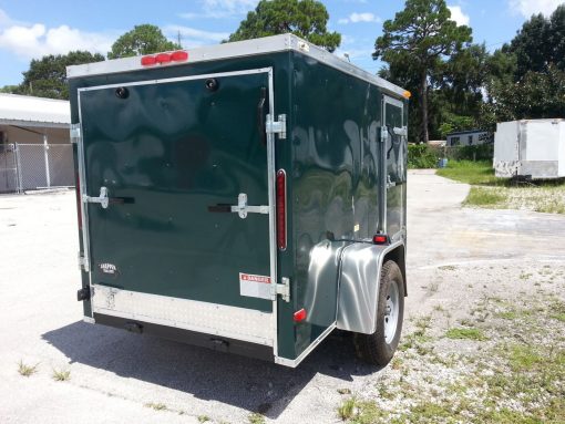 5x8 SA Trailer - Green, Ramp, Side Door