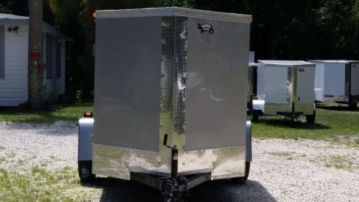 Custom 5x8 SA Trailer - Silver Frost, Double Barn Doors, Side Door, Stab Jacks