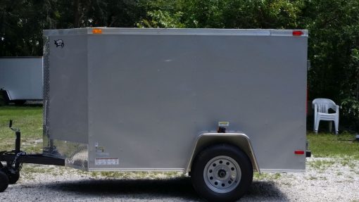 Custom 5x8 SA Trailer - Silver Frost, Double Barn Doors, Side Door, Stab Jacks