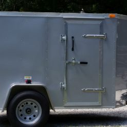 Custom 5x8 SA Trailer - Silver Frost, Double Barn Doors, Side Door, Stab Jacks